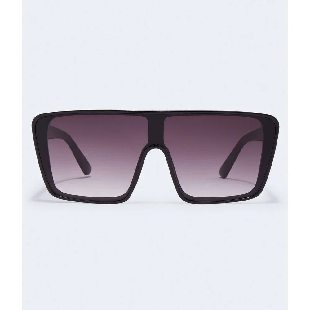 Fashion Women Men Sunglasses Oversized XL Large Square Rimless Brown Lens NEW